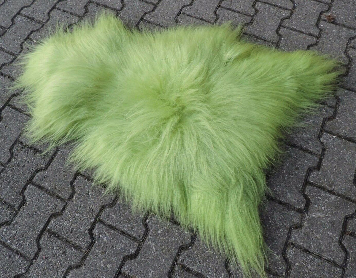 SCHAFFELL Island Hellgrün, Lange Zottelige Wolle, ca. 100 cm - Hellgrün, Fell (600/100cm) - Provellus
