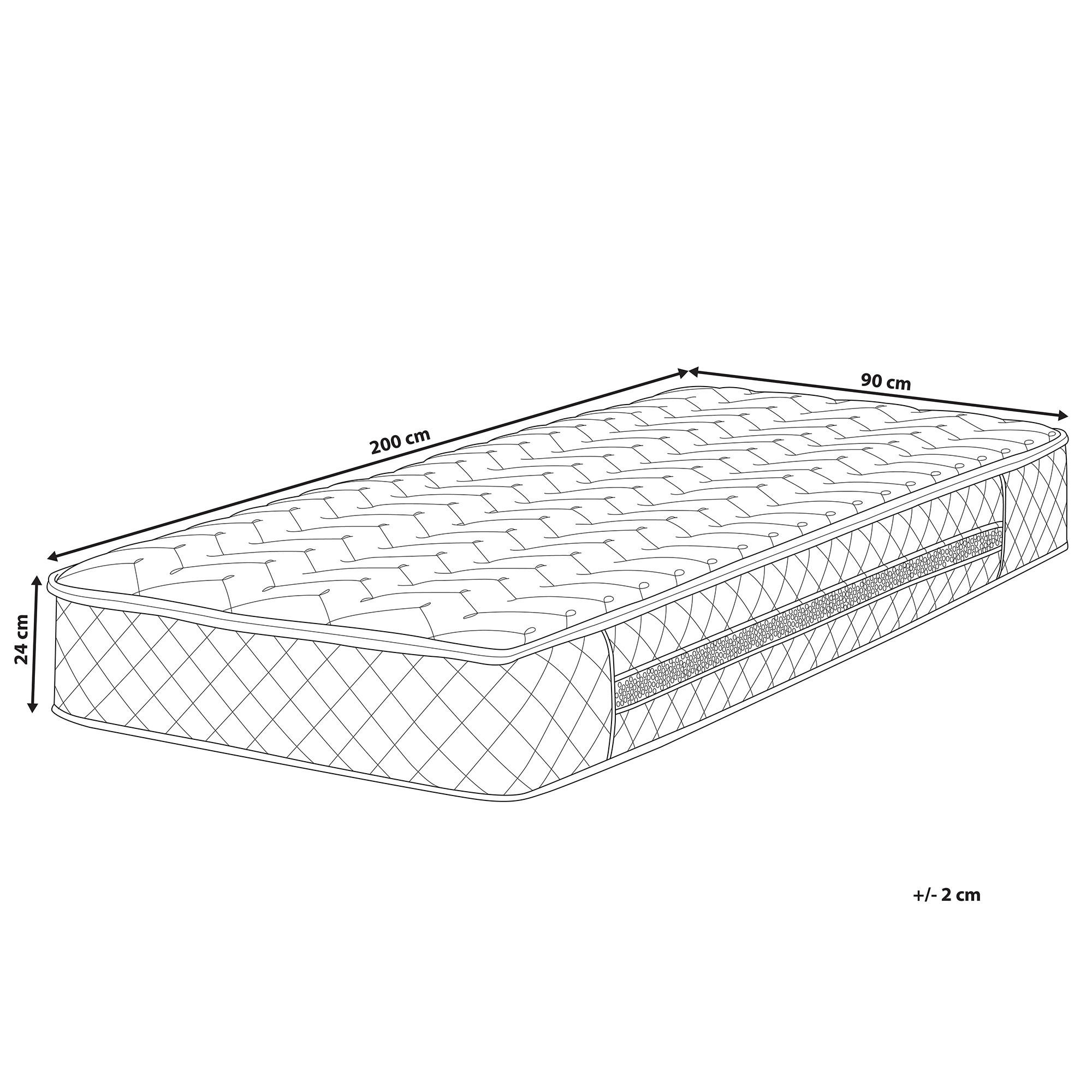 TASCHENFEDERKERNMATRATZE Memory Faom mittelfest 90/200/24 cm Glory - Weiß, Textil (90/200cm) - Beliani