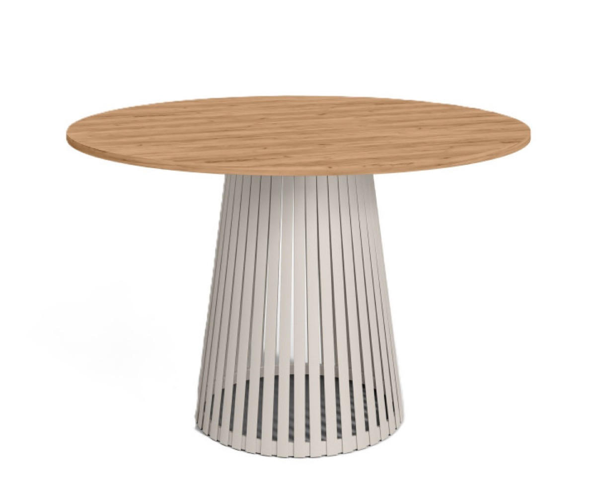 TISCH Gold Eiche Craft VIV Rund Mit Lamellen Kaschmir 100 cm - Braun, Holzwerkstoff (100/100/76cm) - Sepro Meble