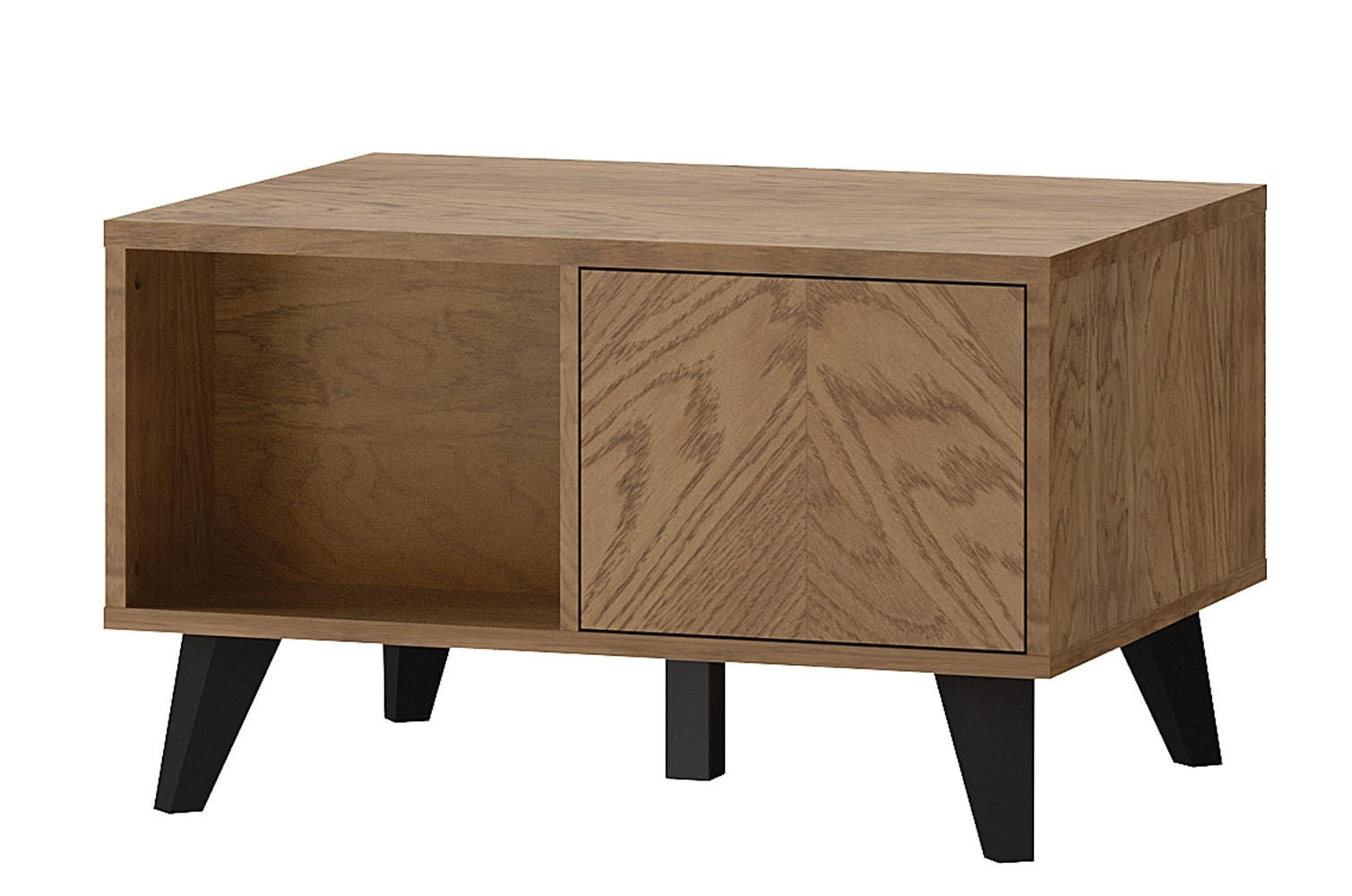COUCHTISCH Cozy Eiche Rustikal 80 / 60 / 48cm - Eichefarben/Braun, Holz (60/80/48cm) - Feldmann-Wohnen