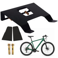 FAHRRADWANDHALTERUNG Schwarz 3-in-1 mit Ablage und Haken - Schwarz, Metall (35/9.5/30.5cm) - Relaxdays
