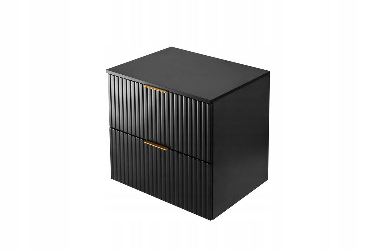 WASCHBECKUNTERSCHRANK FLOW + Platte Schwarz matt 60/57/46 cm - Schwarz, Holzwerkstoff (60/57/46cm) - Rodan