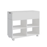 RULLHURTS Vit med hjul 1 låda - Vit, Träbaserade material/Metall (70/61/30cm) - Relaxdays