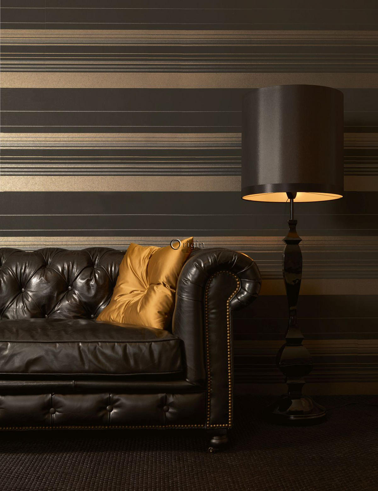 TAPETE Streifen 53 cm x 10.05 m - Schwarz, Papier (53/1000cm) - Origin Wallcoverings