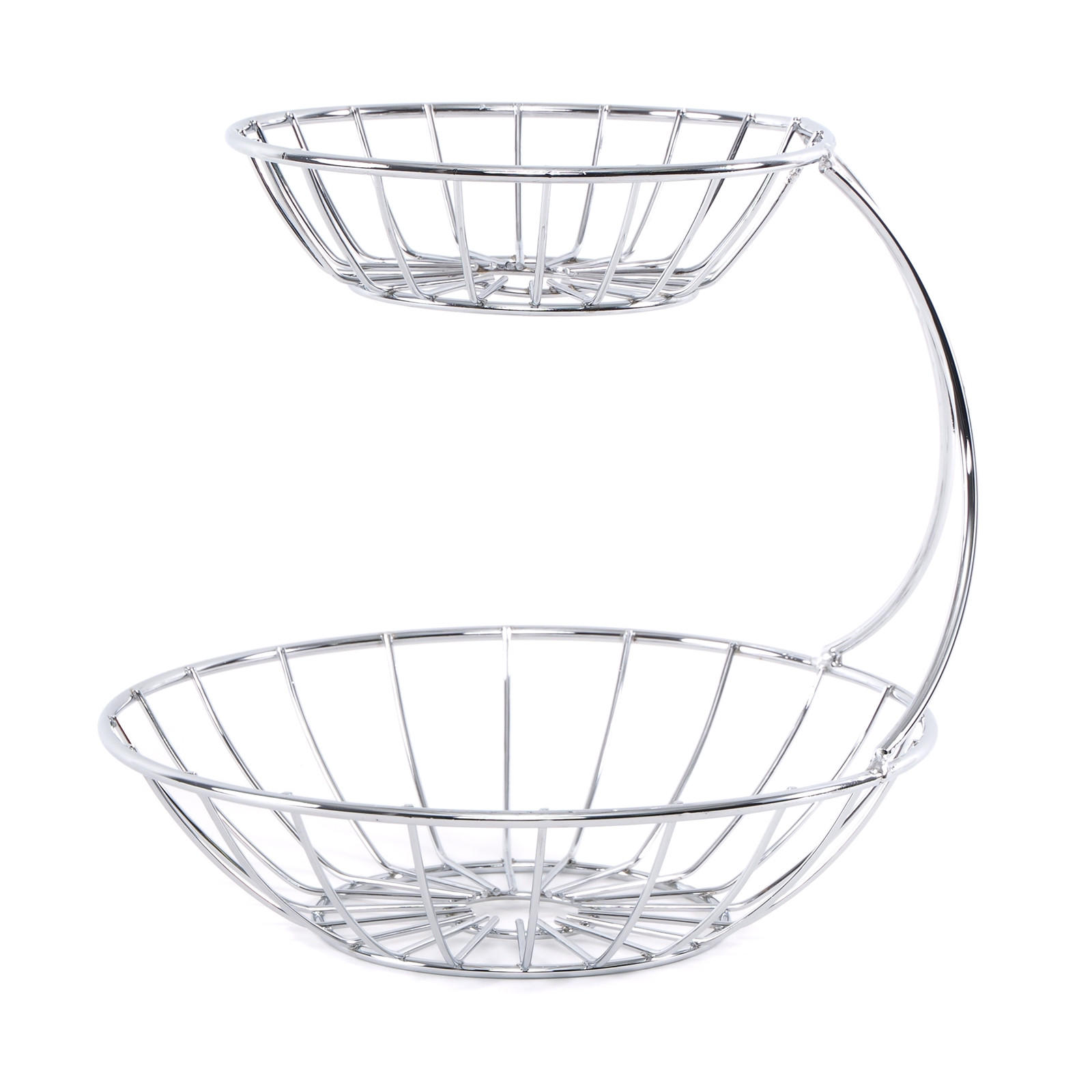 OBST-ETAGERE Stage Metall, zweistöckig silberfarben - Silberfarben, Metall (24cm) - DESIGN DELIGHTS
