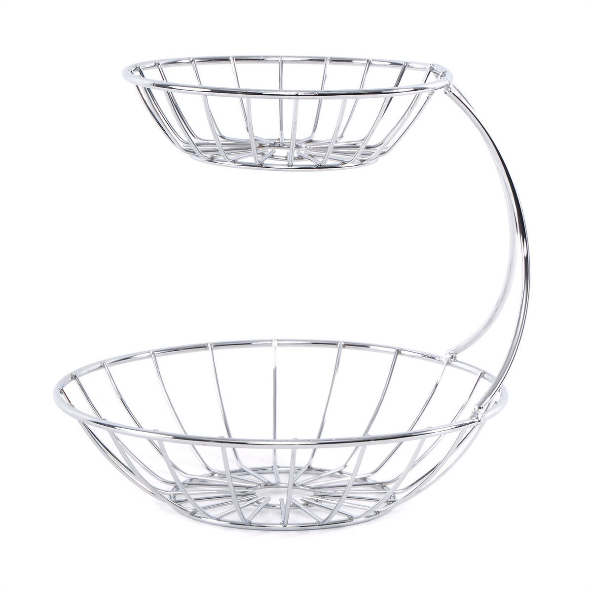 OBST-ETAGERE Stage Metall, zweistöckig silberfarben - Silberfarben, Metall (24cm) - DESIGN DELIGHTS