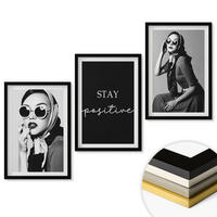 WANDBILDER 3er-Set - 40x60 cm Schwarzer Rahmen - Stilvolle Porträts von Frauen mit Brille - Schwarz, Kunststoff (40/60cm) - ArtPrintCave