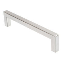 MÖBELGRIFF BA 128mm Edelstahl gebürstet eckig 10x10mm schmal mit 2 Schrauben - Edelstahlfarben, Metall (1/3.2/13.8cm) - Livingpoint24