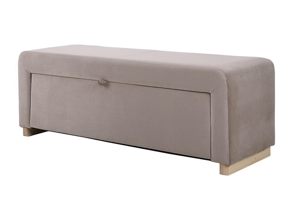 SITZBANK - 130 cm x 42 cm - Samt, Stoff - Taupe - CAPINO - Taupe, Textil (130/46/42cm) - Vente-Unique