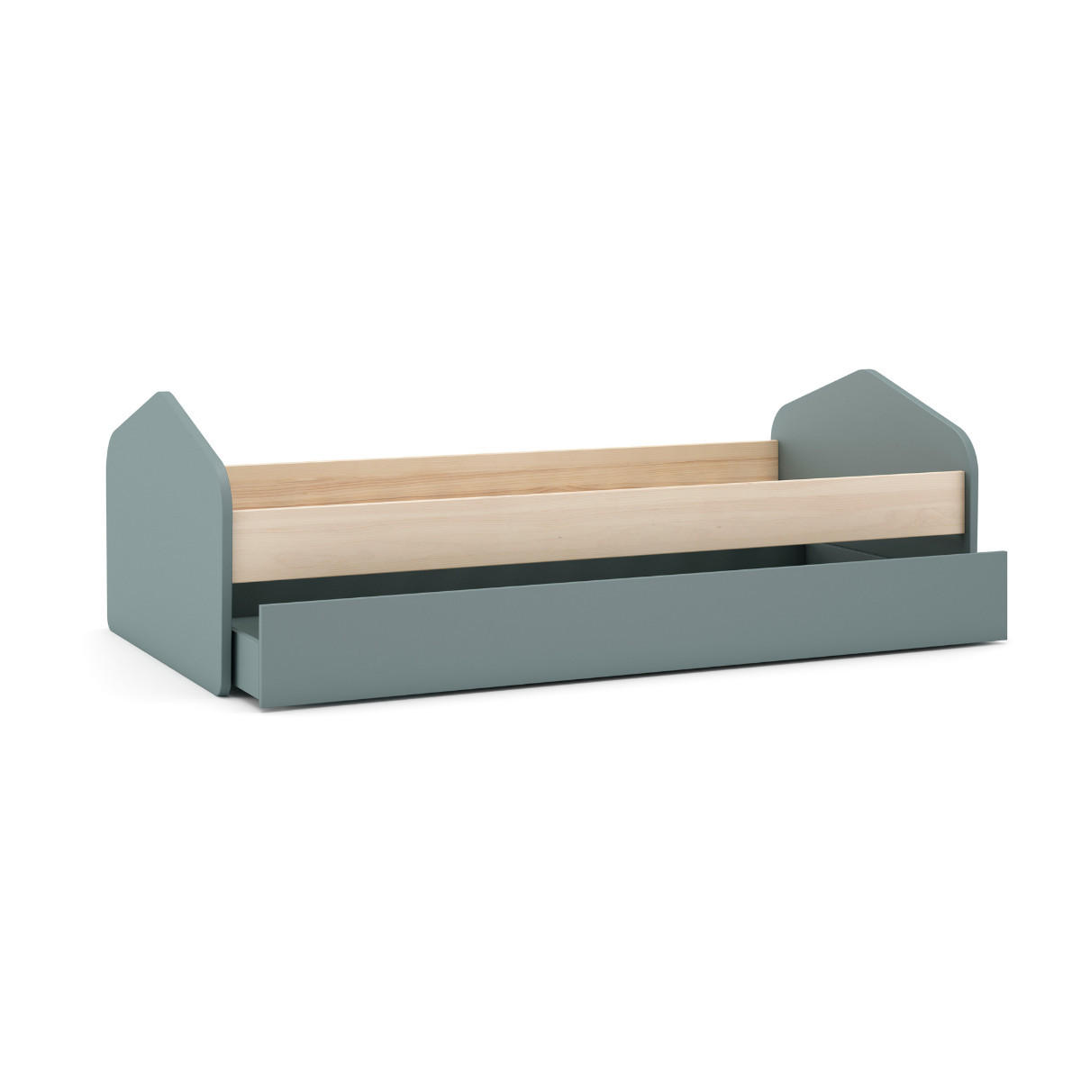 BETT 90x200 cm mit Schublade Bett 90x190 cm - LÉONIE - Grün, Holz (190/90cm) - Calicosy