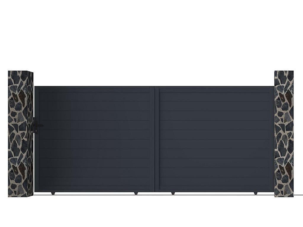 Vente-Unique Schiebetor Anthrazit 348x163 cm