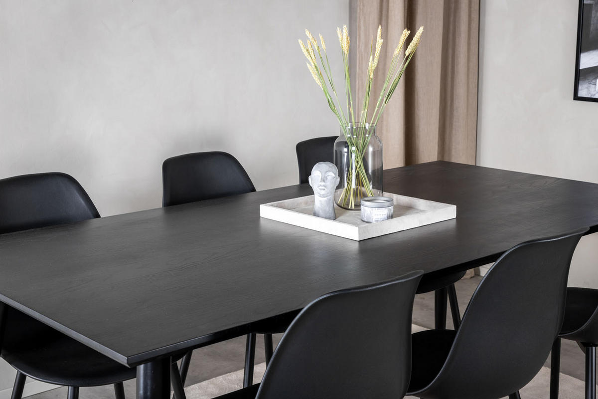 TISCHGRUPPE Schwarz - Schwarz, Holzwerkstoff (90/75/180cm) - ebuy24