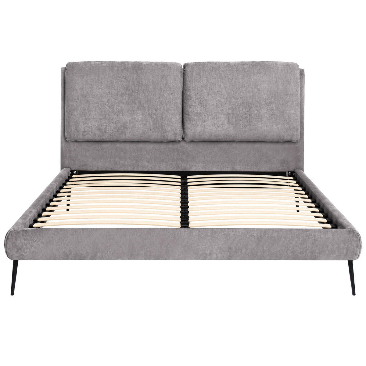ČALOUNĚNÁ POSTEL Nuit, dvoulůžko 160x200 cm bez matrace, žinylková látka, šedá - šedá, textil (160/200cm) - Beautysofa