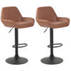 BARHOCKER 2er Set Lederlook hellbraun - Hellbraun/Schwarz, Textil/Metall (51/89/52cm) - CLP