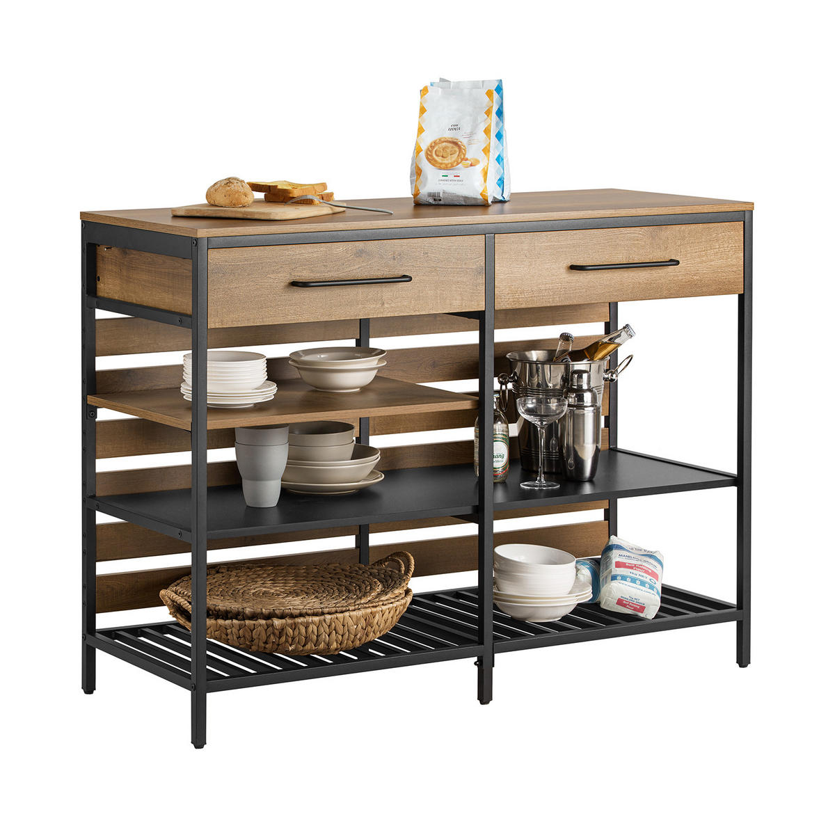 KÜCHENINSEL Vintage Braun - Braun, Holz/Holzwerkstoff (120/91/45cm) - SoBuy