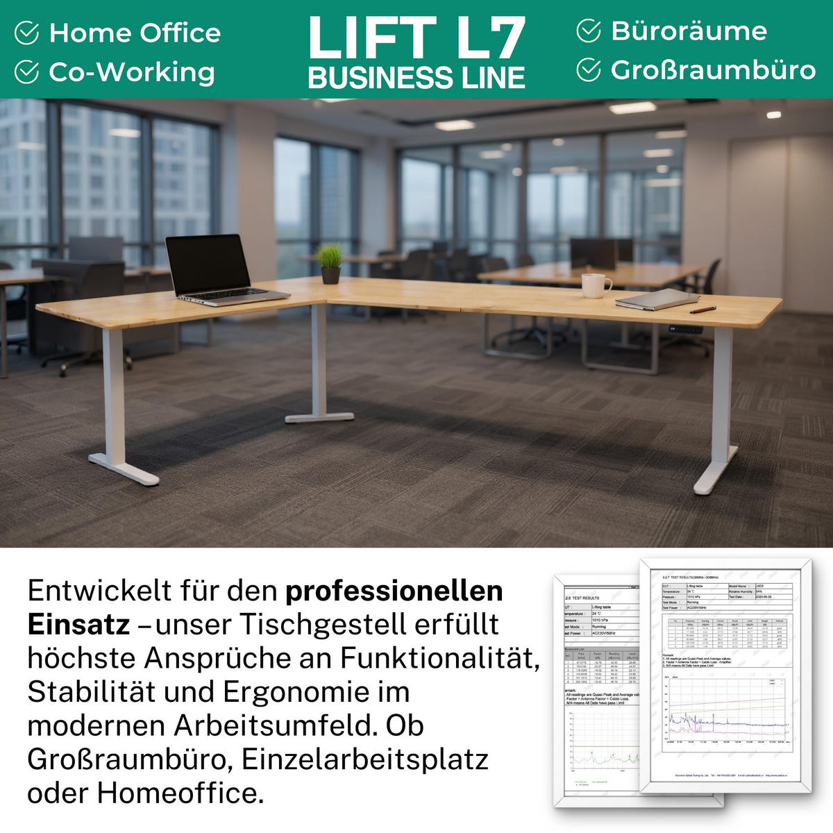 ECK TISCHGESTELL HÖHENVERSTELLBAR Lift L7 weiss - Weiß, Metall (68/180/118cm) - Albatros