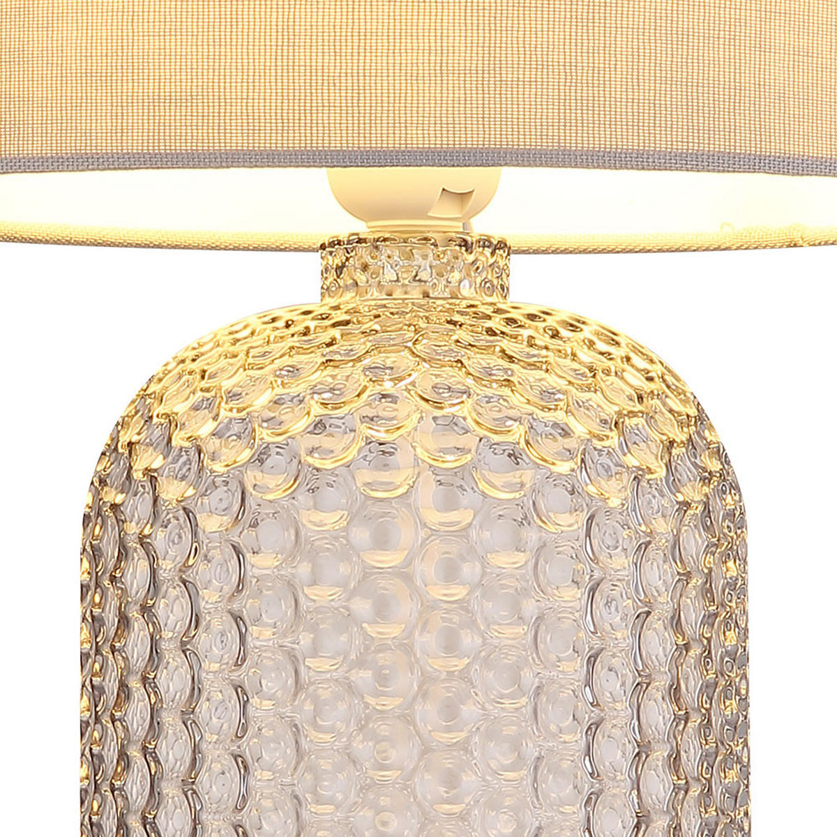 TISCHLEUCHTE SOFIA Grau Glas Textil - Grau, Glas (26.5/26.5/50cm) - Globo Lighting