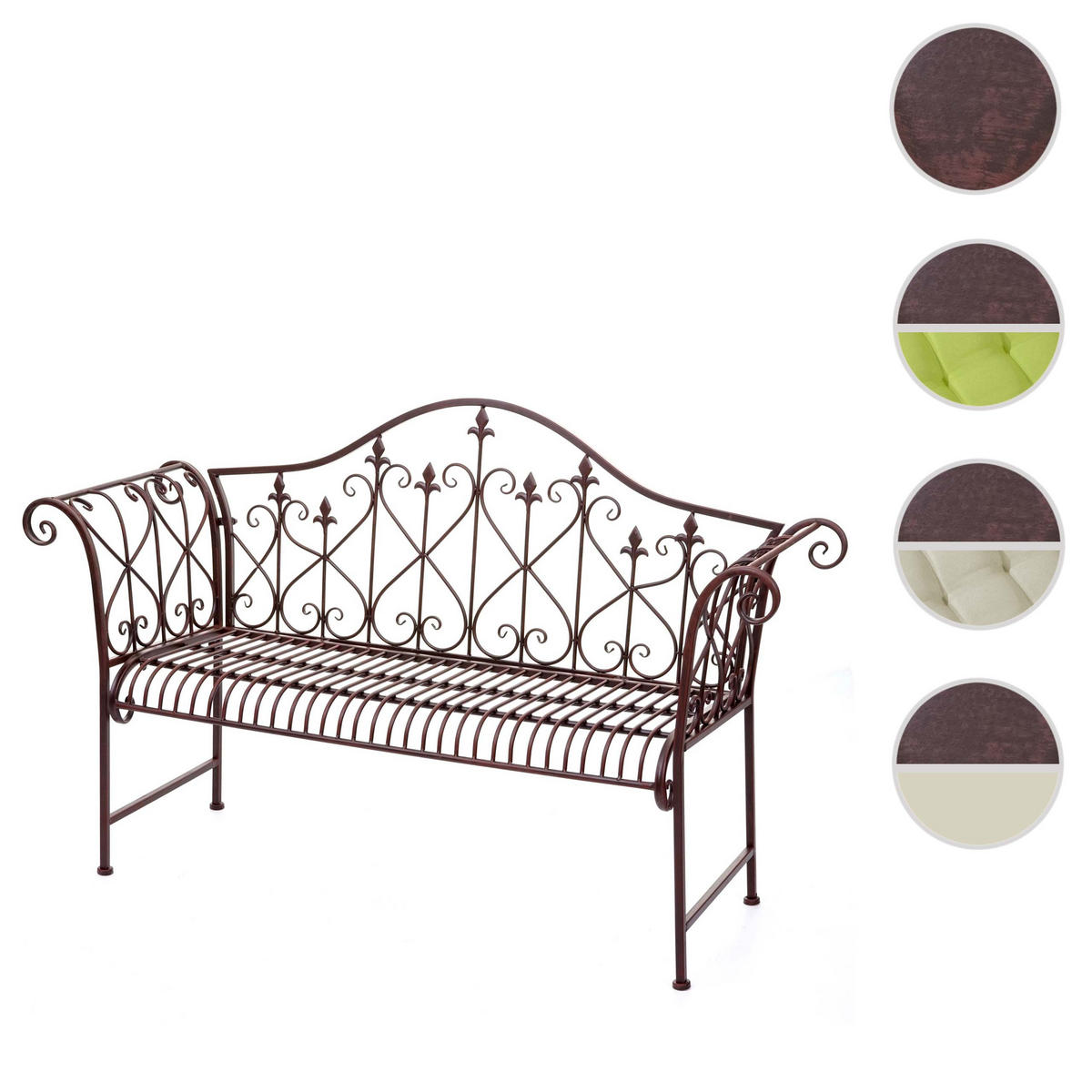 GARTENBANK ROST-OPTIK 2-SITZER Braun - Braun, Metall (148/93/50cm) - MCW