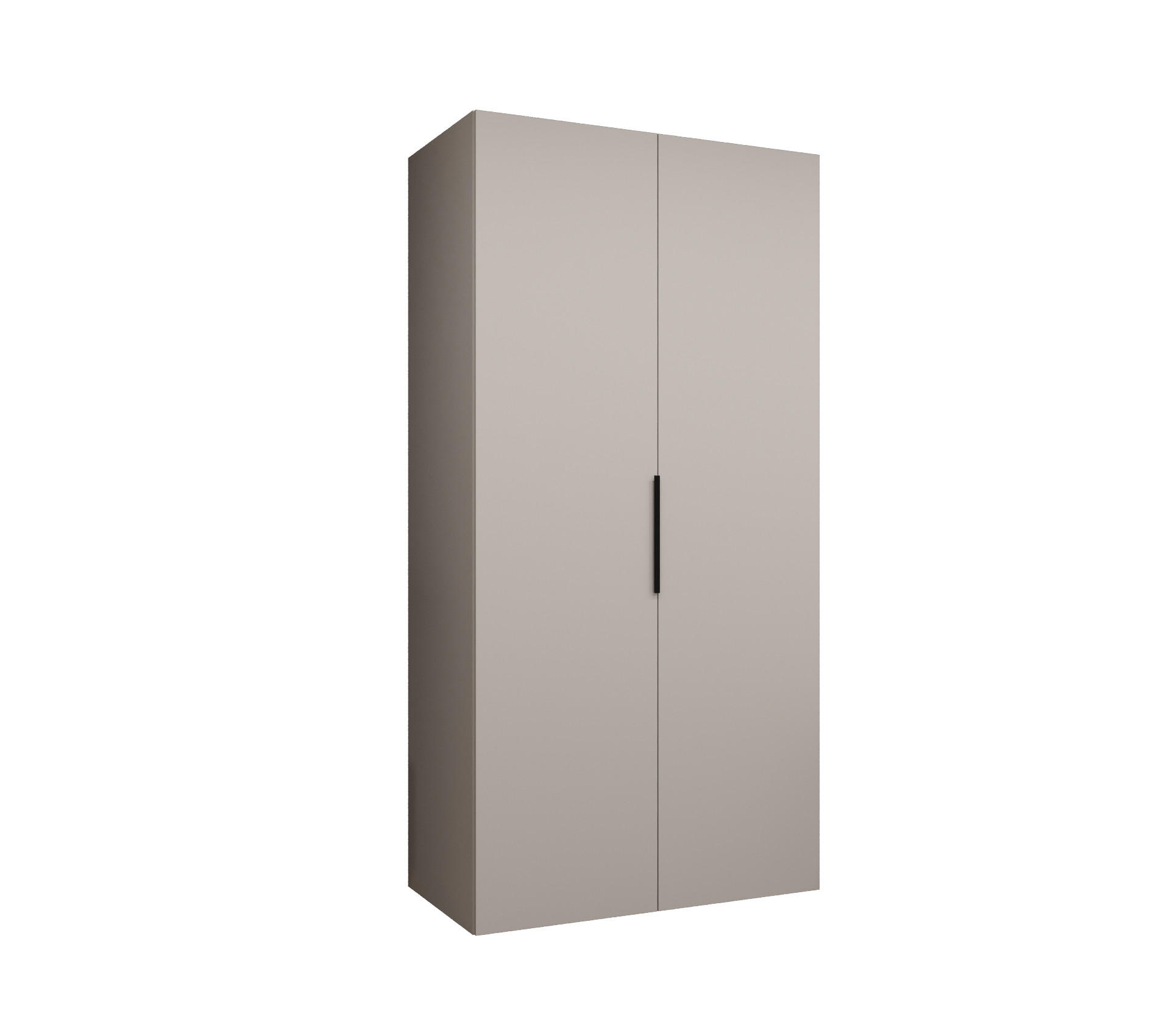 DREHTÜRENSCHRANK 202/100/52 2-türig - Kaschmir/Schwarz, Holz (100/202/52cm) - MÖBEL KRYSPOL