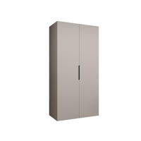 DREHTÜRENSCHRANK 202/100/52 2-türig - Kaschmir/Schwarz, Holz (100/202/52cm) - MÖBEL KRYSPOL