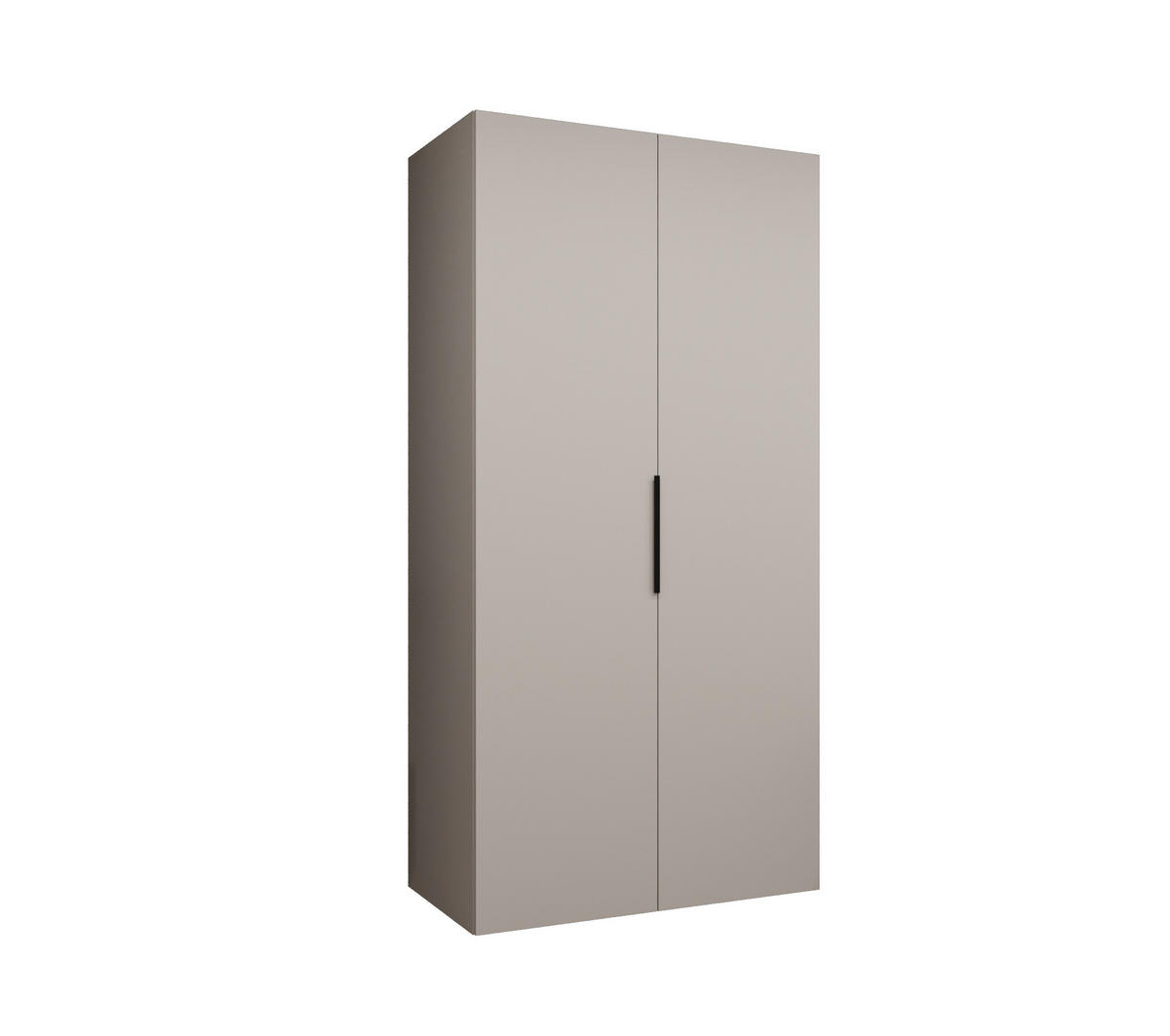 DREHTÜRENSCHRANK 202/100/52 2-türig - Kaschmir/Schwarz, Holz (100/202/52cm) - MÖBEL KRYSPOL
