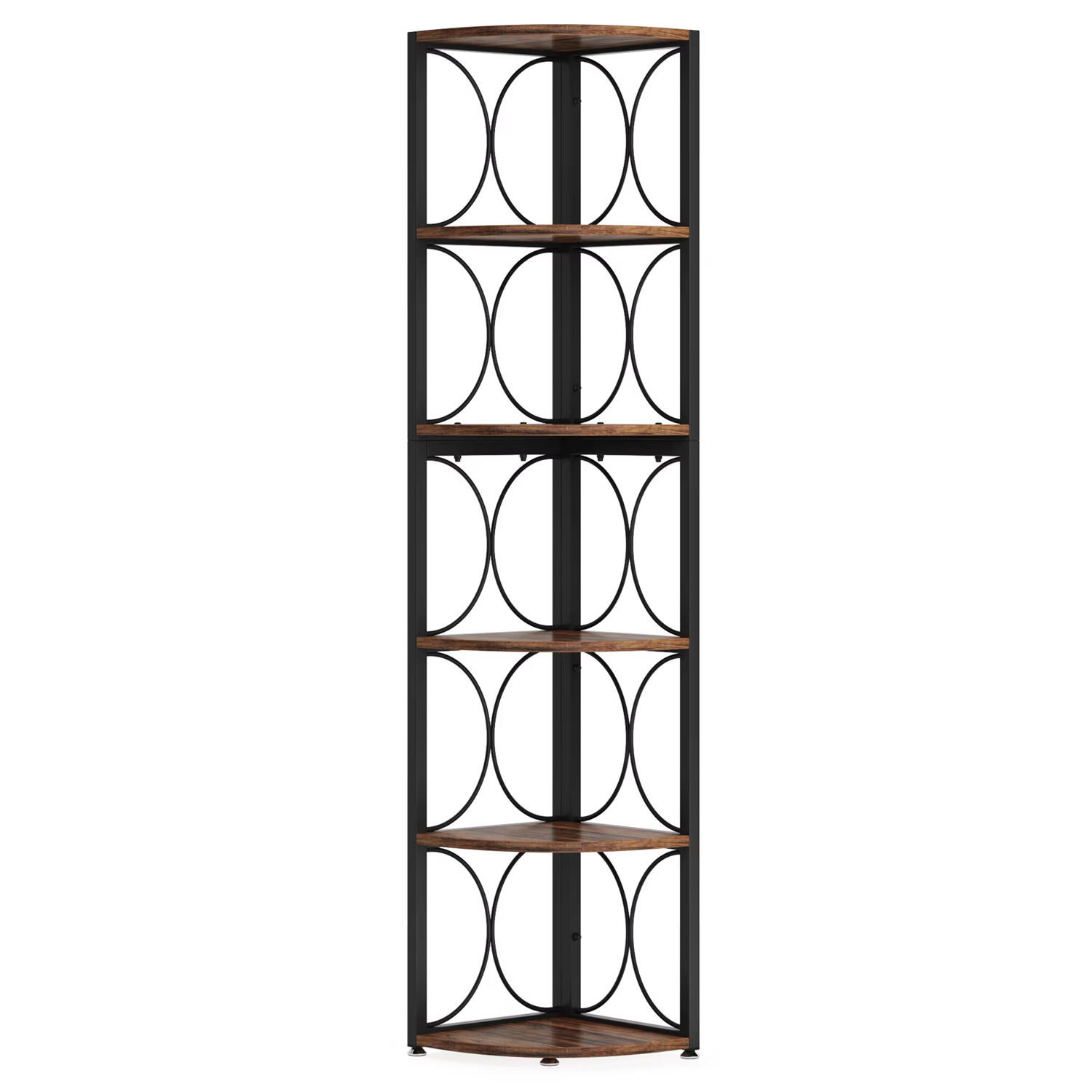 ECKREGAL 6 Ebenen Bücherregal im Landhausstil - Braun, Metall (32/170/32cm) - Kaket