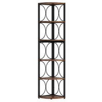 ECKREGAL 6 Ebenen Bücherregal im Landhausstil - Braun, Metall (32/170/32cm) - Kaket