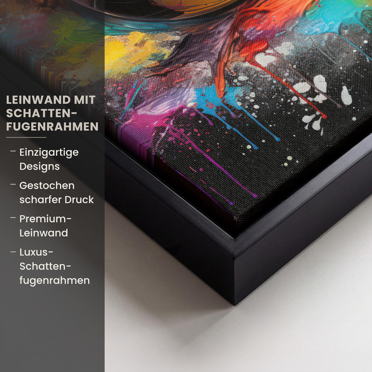 LEINWAND Bilder mit Rahmen - Fußball - Farbe - Farben - Schwarz - Weiß - 20x30 - Weiß, Textil (20/30cm) - MuchoWow
