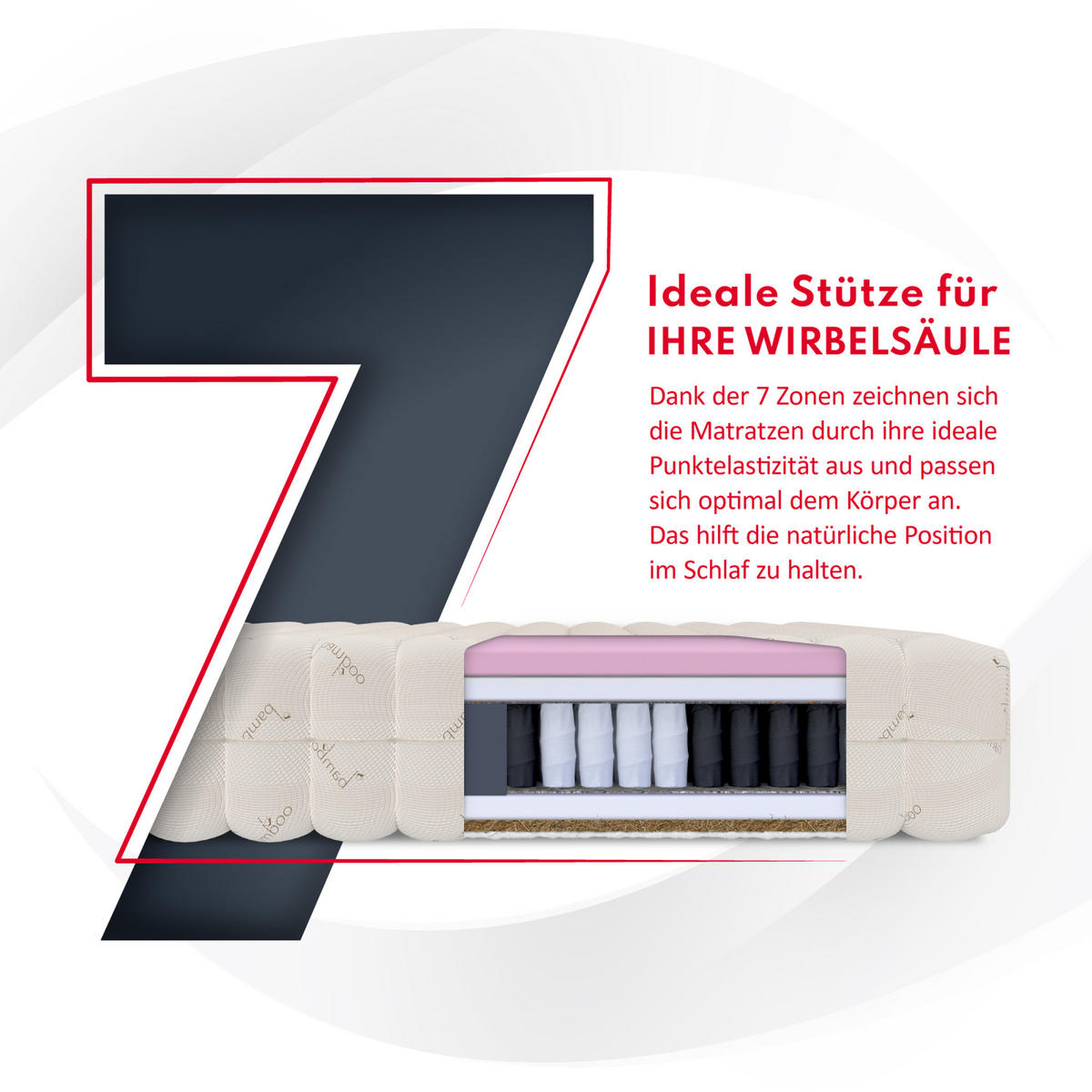 TASCHENFEDERKERNMATRATZE Aruba - Weiß, Textil (80/200cm) - FDM