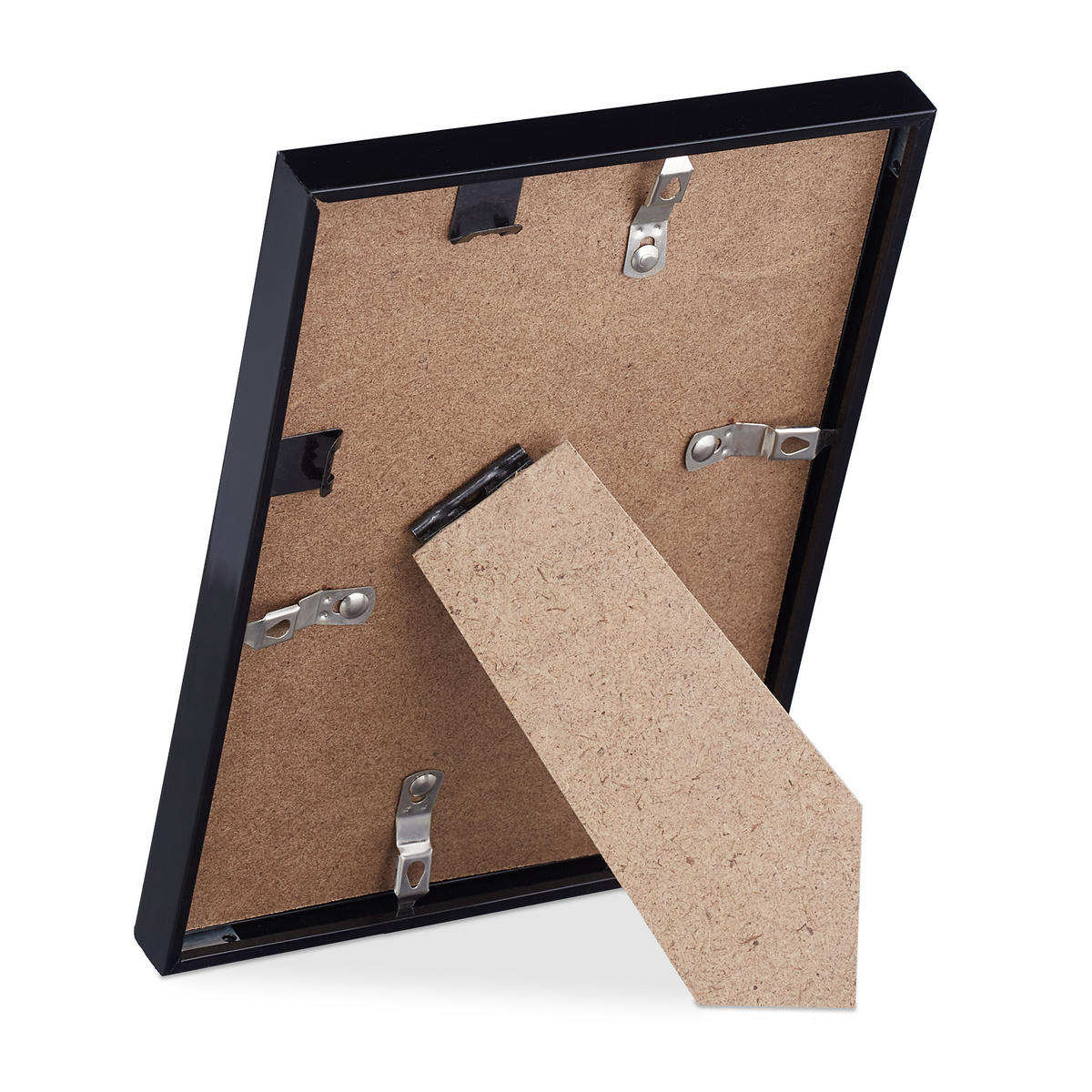 BILDERRAHMEN - Schwarz, Glas/Holzwerkstoff (14/19/2cm) - Relaxdays