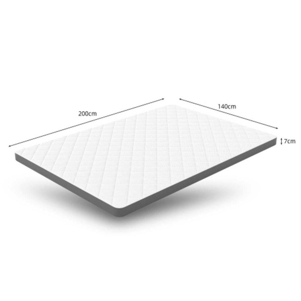 SCHAUMTOPPER 140×200 cm mit beidseitigem 7-Zonen-Schnitt, modern für Schlafzimmer weiß-grau - Weiß, Kunststoff - Luhomfu