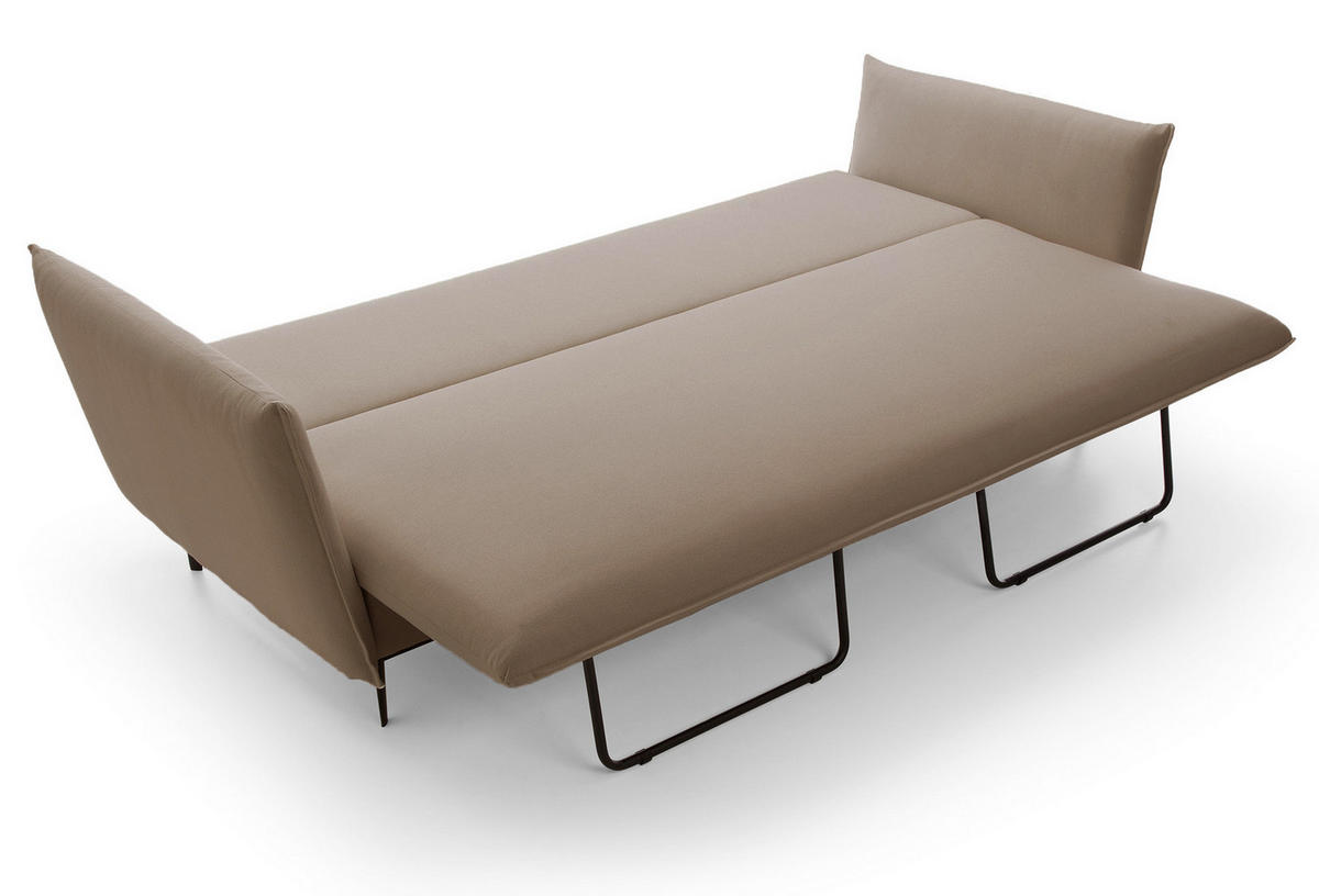 SOFA mit Bettkasten Flavio, 237 cm, Schlaffunktion, Beige - Beige, Holz (237/90/105cm) - Emporius