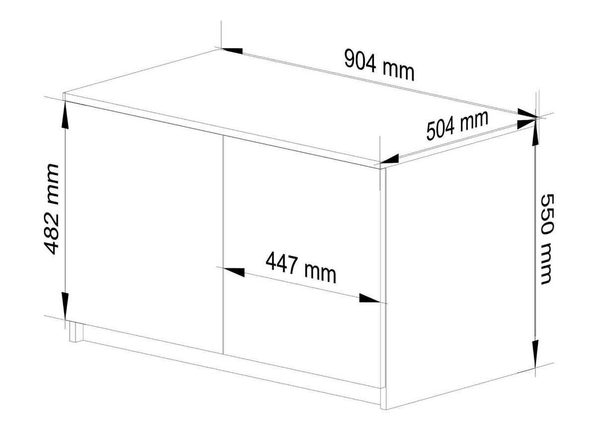 KLEIDERSCHRANK AUFSATZSCHRANK Weiß,Sonoma-Eiche 90x51x55cm - Weiß/Sonoma Eiche, Holzwerkstoff (90/55/51cm) - Akord