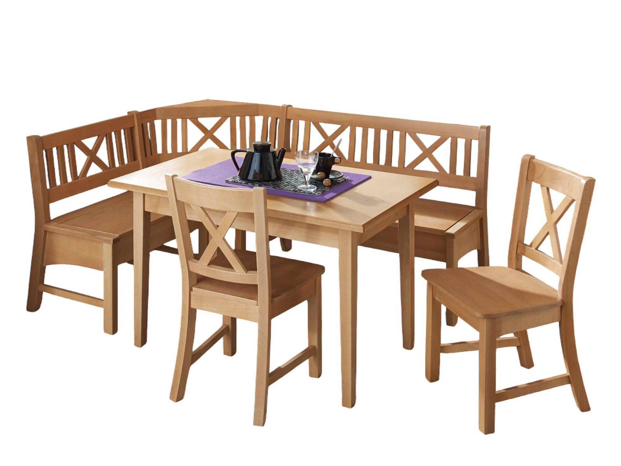 ECKBANKGRUPPE im modernen Landhausstil Deborah Massivholz Buche - Buchefarben, Holz (179/1/139cm) - 58aufmkessel