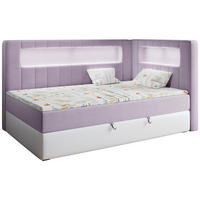 BOXSPRINGBETT JUNIOR GOLD 3 90/200 Violett/Weiß - rechte Seite - Violett/Weiß, Holz/Textil (90/200cm) - MKS