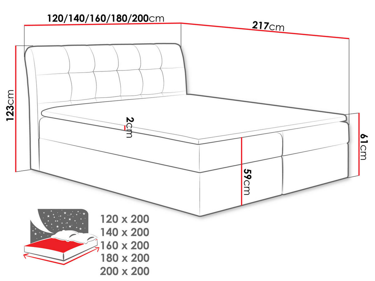 BOXBETT Diego - Weiß, Holz (160/200cm) - MIRJAN24