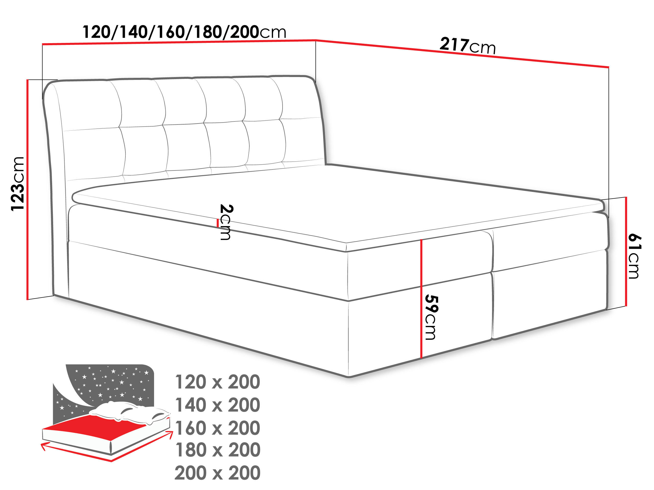 Thumbnail - Mirjan24 Boxbett, Beige, Holz, H3, 160x200 cm, Schlafzimmer, Betten, Boxspringbetten