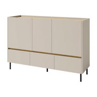 SIDEBOARD Luca LC07 - Sandfarben/Schwarz, Holzwerkstoff/Metall (150/105/40cm) - MIRJAN24