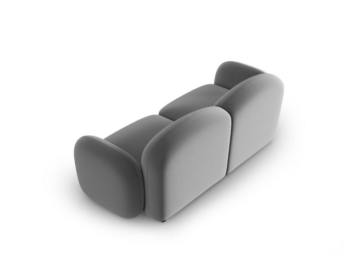 SOFA Blair aus Samt hellgrau 2 Sitzplätze - Hellgrau, Textil (87/80/194cm) - Micadoni