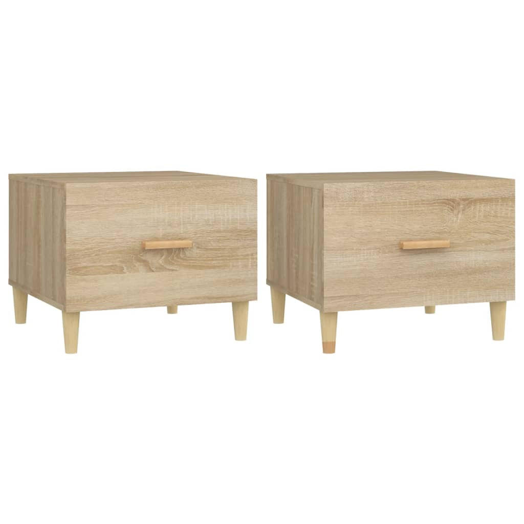 COUCHTISCHE 2 Stk. Sonoma-Eiche 50x50x40 cm Holzwerkstoff - Braun, Holzwerkstoff (50/50/40cm) - furnicato