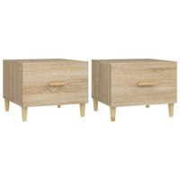 COUCHTISCHE 2 Stk. Sonoma-Eiche 50x50x40 cm Holzwerkstoff - Braun, Holzwerkstoff (50/50/40cm) - furnicato