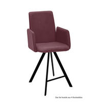 THEKENSTUHL (4er-Set) Deerdre 52x109x60 Schwarz/Marsala - Brombeere/Schwarz, Kunststoff (60/109/52cm) - 58aufmkessel