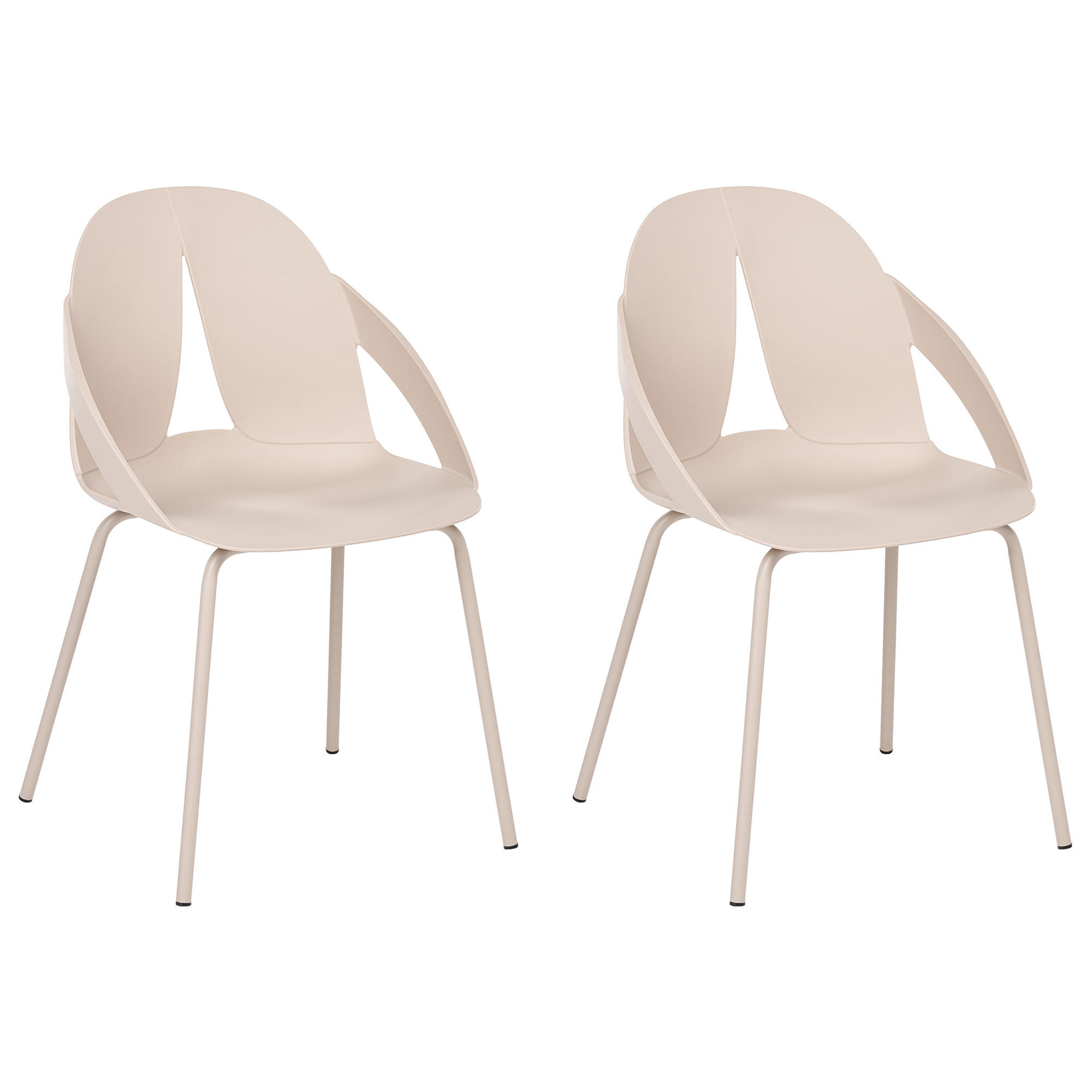 GARTENSTUHL 2er Set Beige Bolgheri - Beige, Kunststoff (49/83/49cm) - Beliani