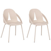 GARTENSTUHL 2er Set Beige Bolgheri - Beige, Kunststoff (49/83/49cm) - Beliani