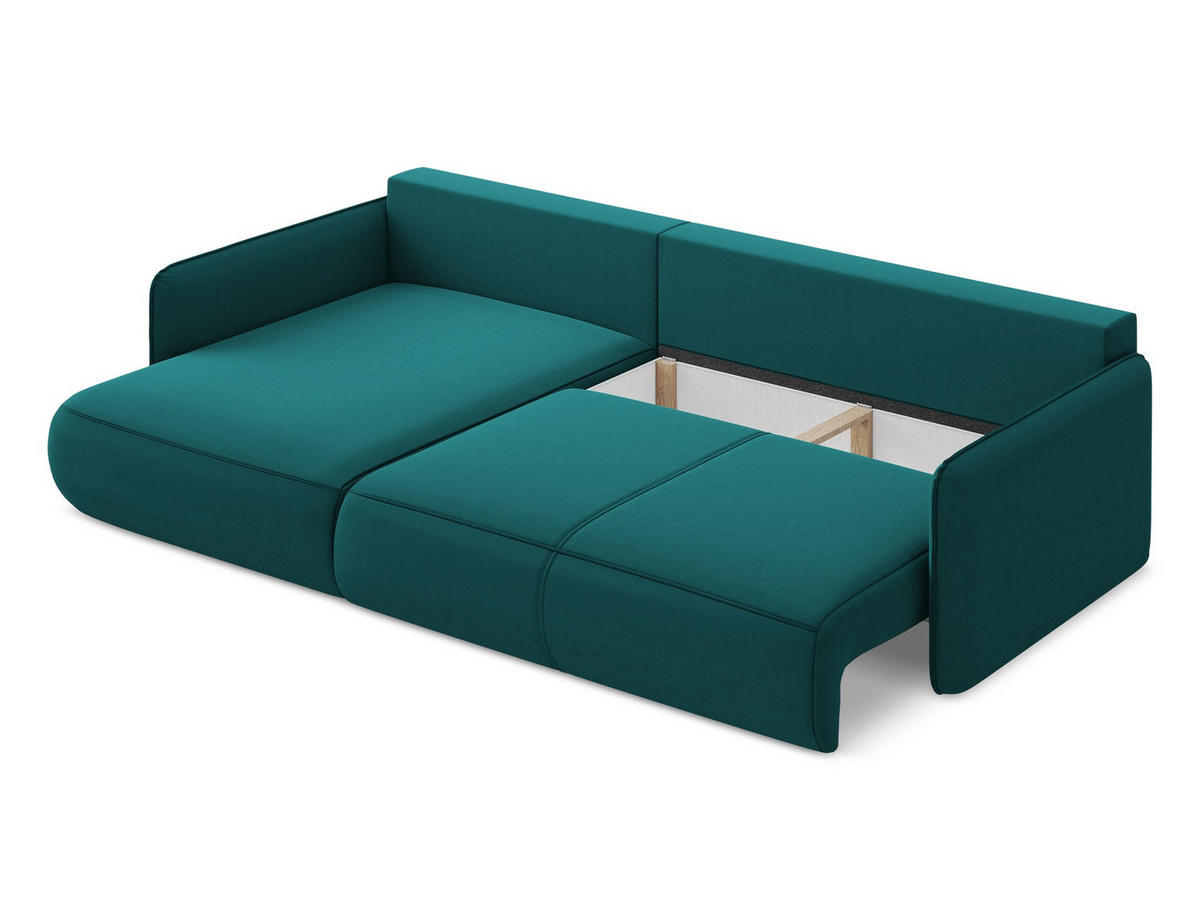 ECKSOFA mit Schlaffunktion Samt Stoff Grau - Dunkelgrau/Schwarz, Kunststoff/Textil (149/240cm) - Makamii