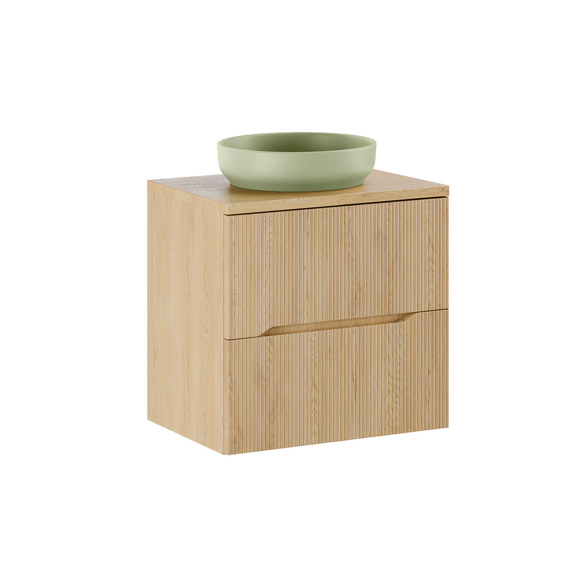 WASCHTISCH 60.6cm Isaline Helle Eiche - Braun, Holzwerkstoff (60.6/59/46cm) - Petits-meubles