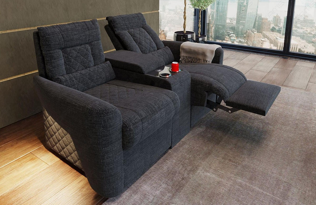 KINOSESSEL Kinosessel Relax Schwarzgrau - Schwarz/Grau, Kunststoff (190/94/92cm)
