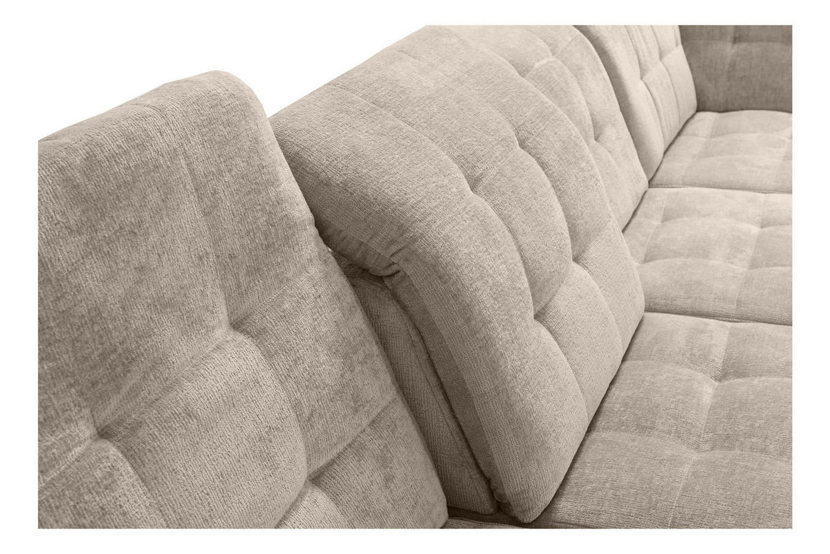 SOFA NEO Chenille-Stoff PERFECT HARMONY, ARAGON-Stoffbezug U-Form - Creme, Textil (343/210cm) - Robin