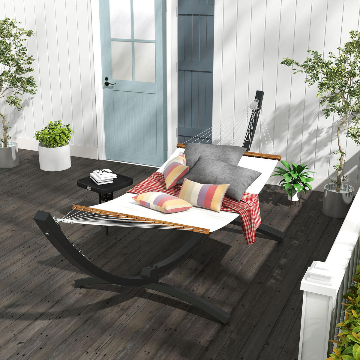 HÄNGEMATTENGESTELL DE-15268 360 cm, für Hängematten von 270–330 cm Grau - Grau, Metall (360/120/95cm) - ComfortXL