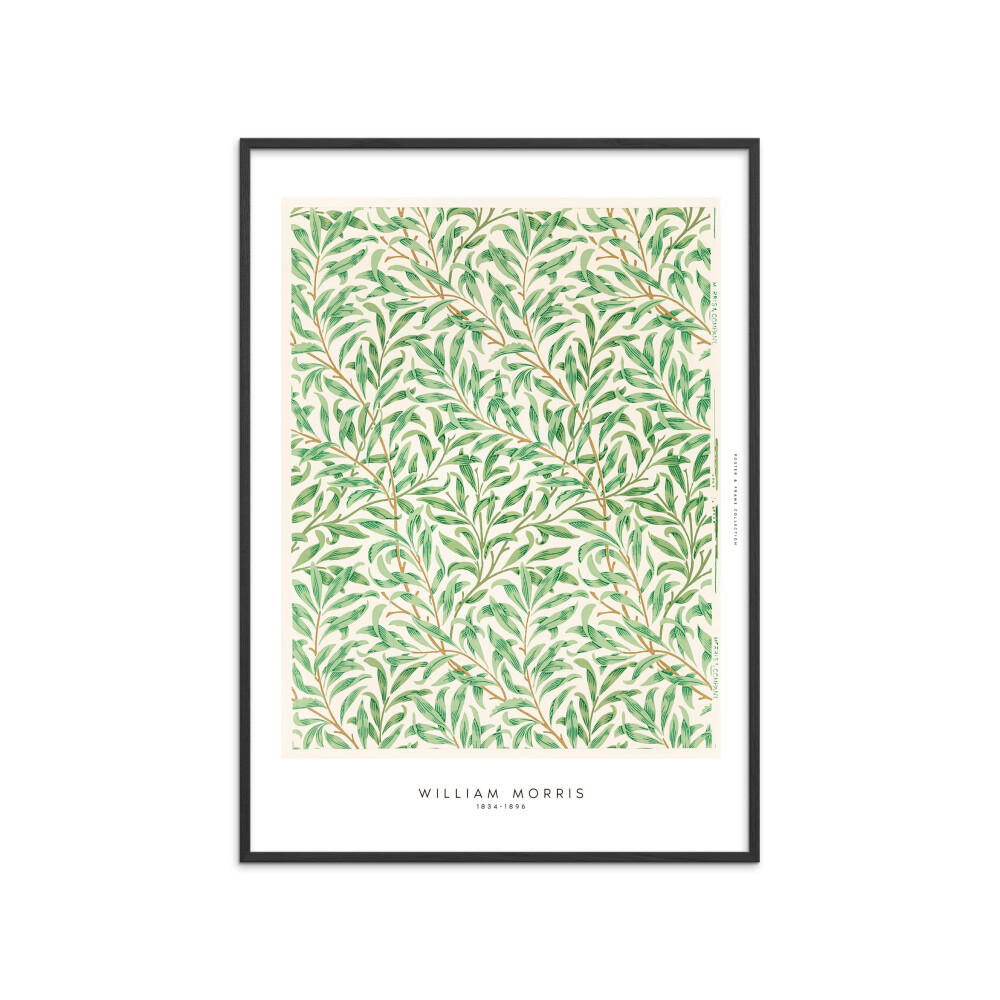 POSTER mit Rahmen William Morris - Green Leaves - Schwarz/Grün, Holz/Papier (70/100cm) - Poster&Frame
